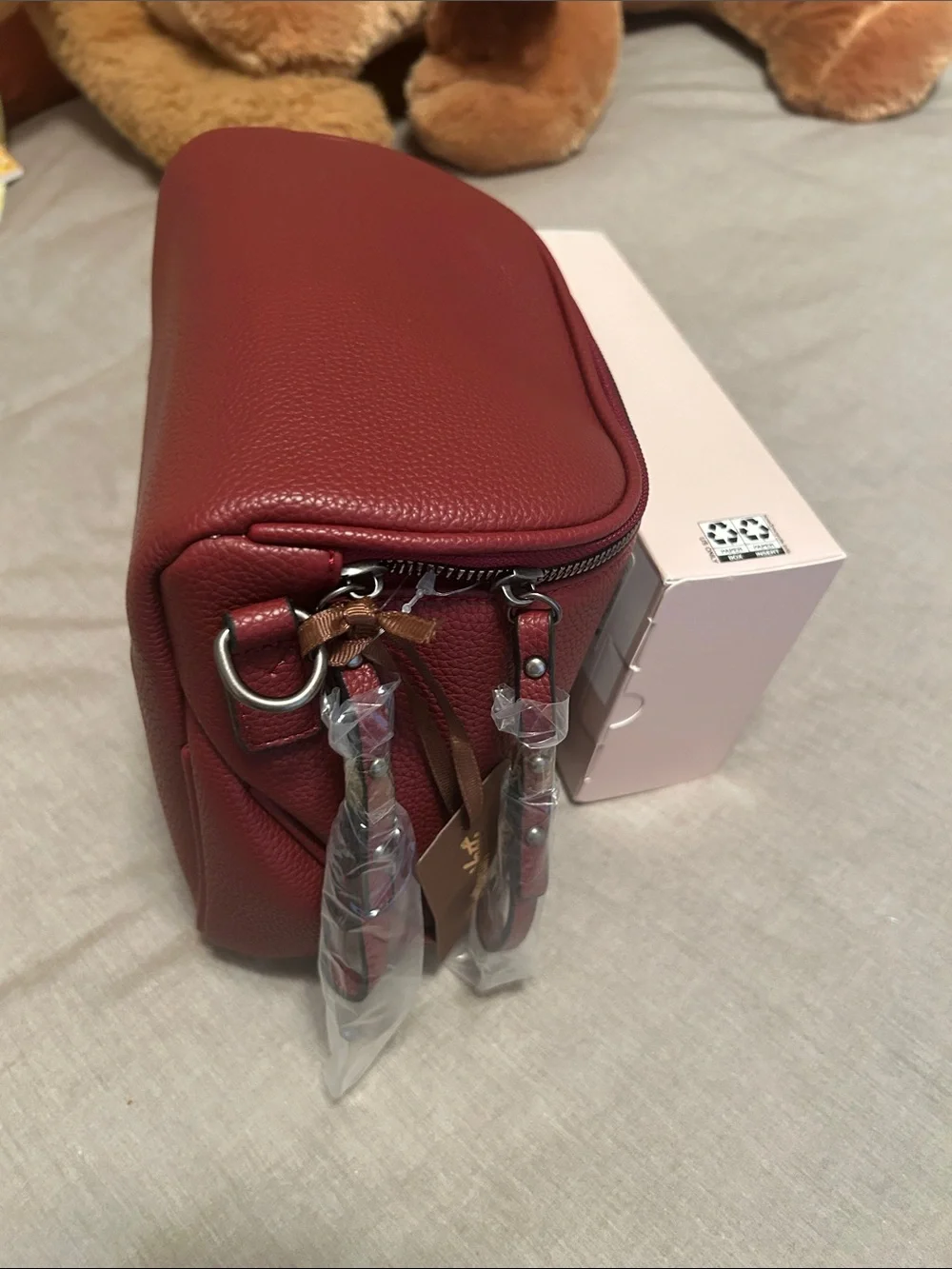 Mountain West Wine Red Pebbled Crossbody with Coin Pouch